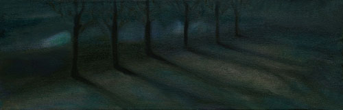 Le Jardin Bleu, 20 x 60 cm, Oel auf Leinwand,  2010